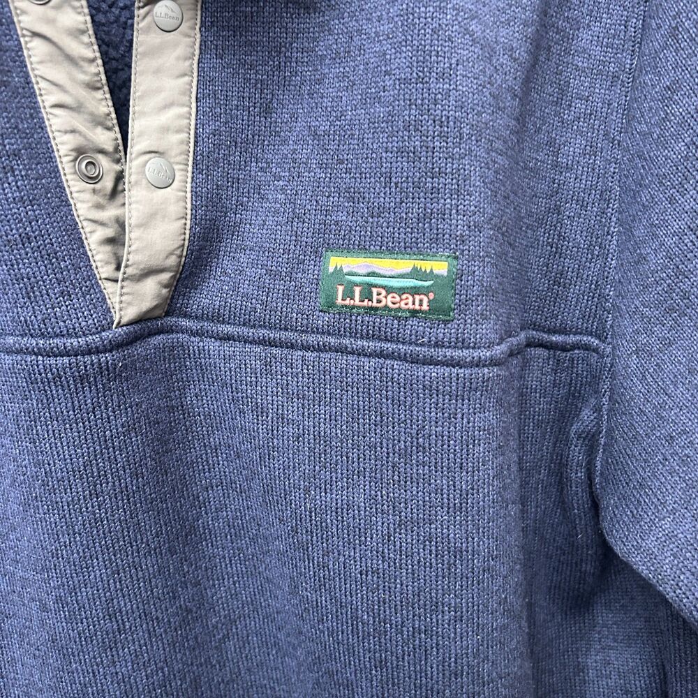 L.L.Bean Men's Sweater Fleece Pullover Bright Navy Size XL Reg Slightly Fitted - Picture 14 of 15